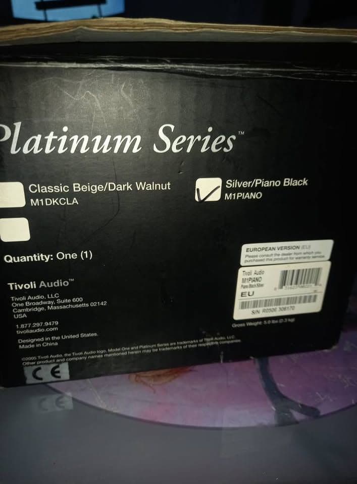 Tivoli Audio Model One Platinum Series Henry Kloss Table Radio - Piano Black & Silver view 2